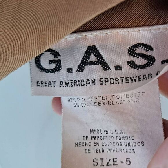 GAS Great American Sportswear Vintage 90s Women's Tie Front Blazer in Tan size 5 - Picture 6 of 6